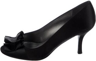 Stuart Weitzman Satin Ruffle Embellishment Pumps