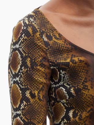 Versace Scoop-neck Python-print Jersey Top - Animal