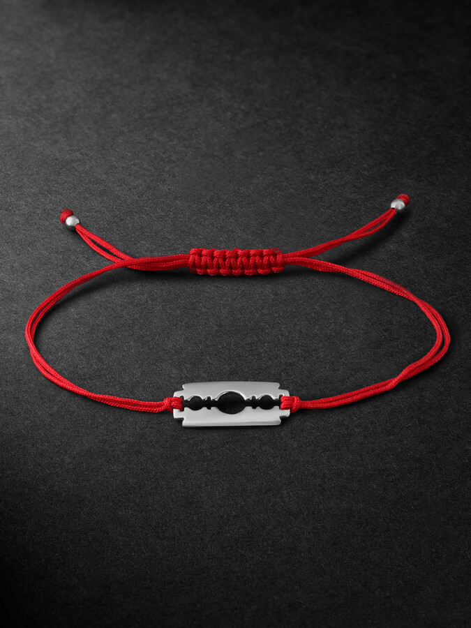 Mateo Razor Blade Silver and Cord Bracelet ShopStyle Jewellery