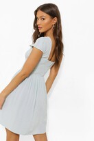 Thumbnail for your product : boohoo Button Up Shirred Back Skater Dress