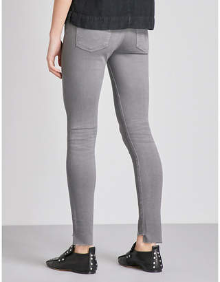 AG Jeans Ladies Grey Classic The Farrah Stepped-Hem Super-Skinny High-Rise Jeans