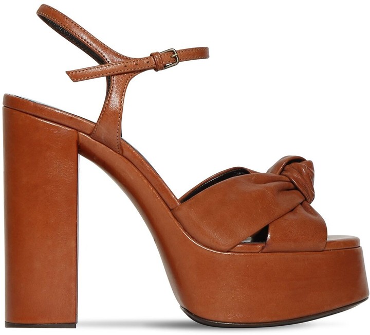tan leather platform sandals