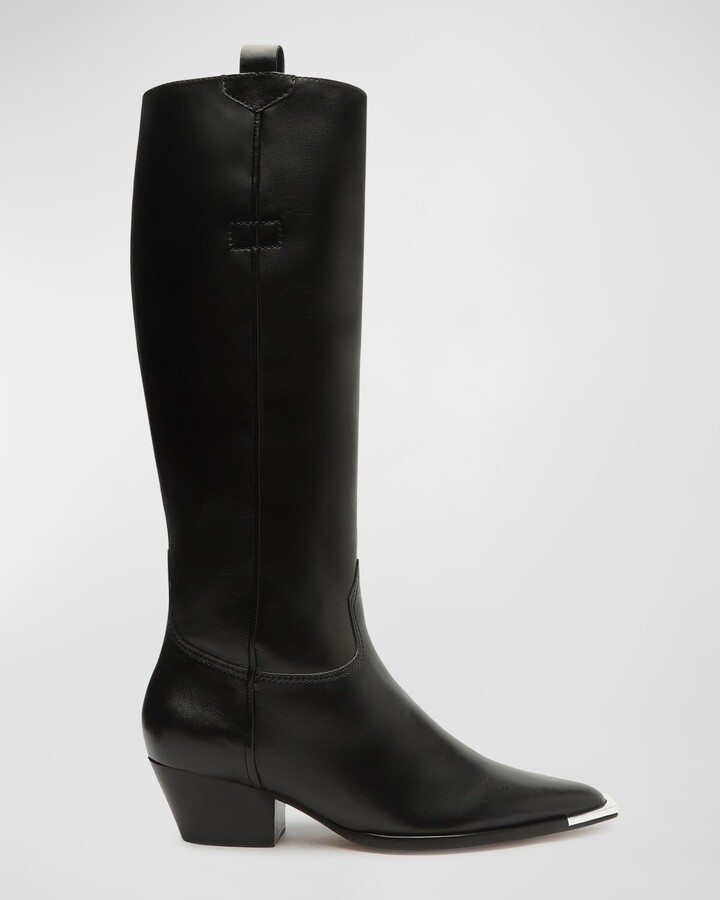 Schutz Tessie Up Leather Western Boots - ShopStyle