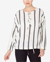 Thumbnail for your product : Catherine Malandrino Striped Lace-Up Top