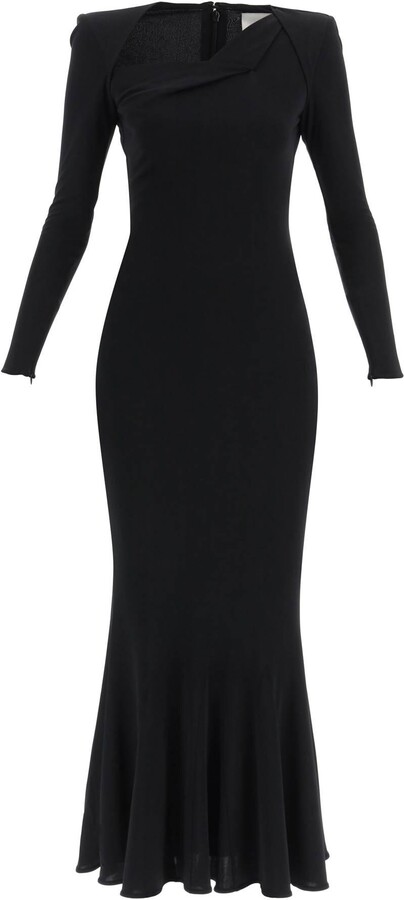 Roland Mouret Maxi Cady Dress With Asymmetric Neckline - ShopStyle