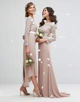 Thumbnail for your product : TFNC Tall Lace Midi Bridesmaid Dress With Bow Back