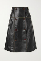Thumbnail for your product : Wales Bonner Florence Topstitched Leather Skirt - Black