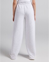 Thumbnail for your product : Bershka oversized sweatpants with slogan in gray heather