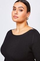 Thumbnail for your product : Karen Millen Curve Knitted Rib Slash Neck Top