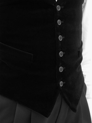 Saint Laurent Cotton-velvet Waistcoat - Black