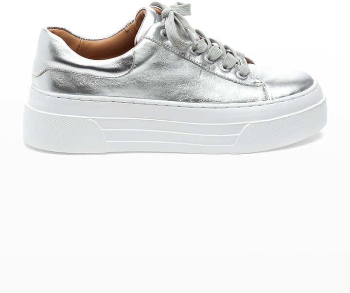 silver platform sneakers