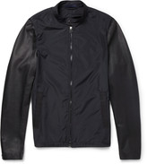 Thumbnail for your product : Lanvin Leather and Poplin Bomber Jacket