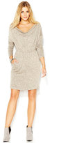 Thumbnail for your product : Bar III Long-Sleeve Cowl-Neck Heathered Dress
