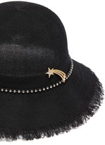 Thumbnail for your product : Venna Shooting star pin glass crystal linen hat