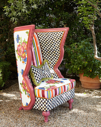 Mackenzie Childs MacKenzie-Childs Flower Market Outdoor Chair, Table, & Pillow