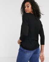 Thumbnail for your product : Pieces Minna 3/4 sleeve long line top