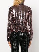 Thumbnail for your product : Derek Lam 10 Crosby Long Sleeve Mock Neck Sequin Stripe Top