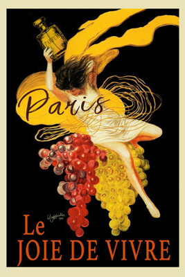 Trinx Paris the Joy of Life Joie de Vivre Vintage Travel Poster 20x30