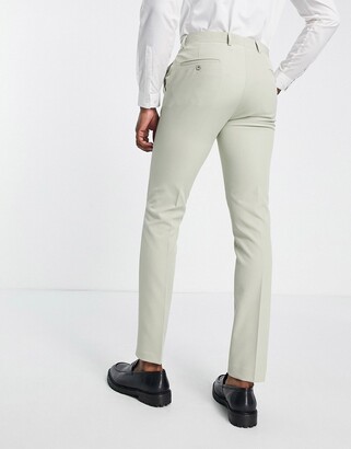 Gianni Feraud skinny suit pants in green