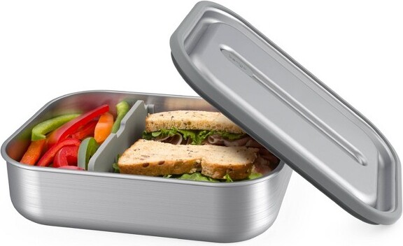 Bentgo Stainless Leakproof Bento-Style Lunch Box with Removable Divider-4.2  Cup - Silver