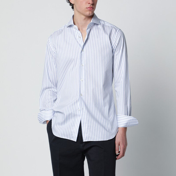 Xacus Travel Tailor Fit Shirt White Striped