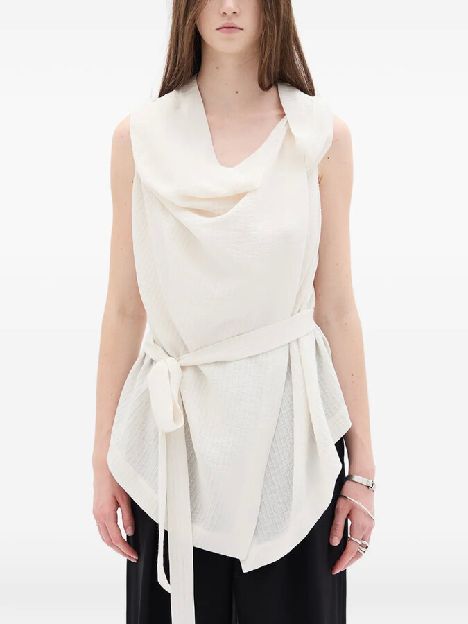 Ann Demeulemeester Asymmetric Waist-Belt Blouse