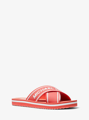 MICHAEL Michael Kors MK Sparrow Logo Slide Sandal - Pink Grapefruit - Michael Kors