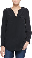 Thumbnail for your product : Neiman Marcus Cusp by Long-Sleeve Easy Silk Blouse
