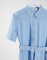Thumbnail for your product : And other stories & ditsy floral print belted midi shirt dress in blue