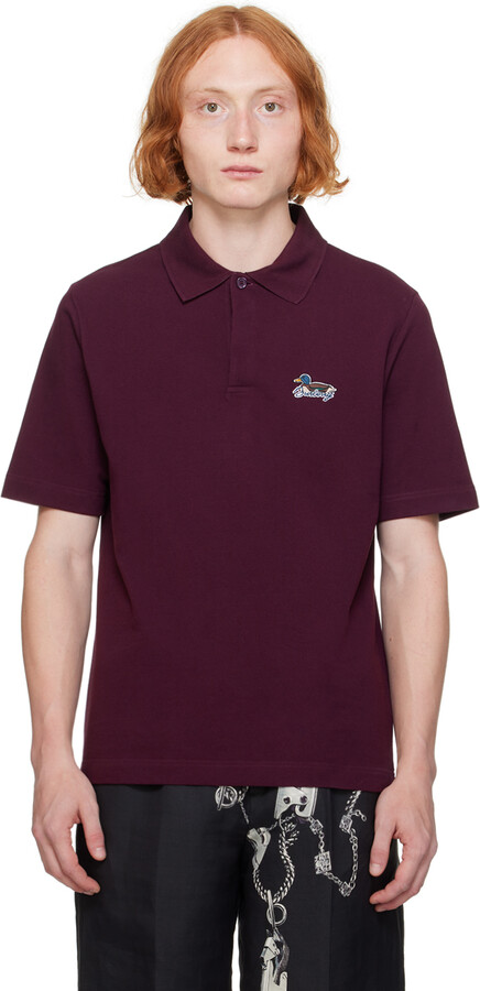 Burberry Purple Embroidered Logo Polo