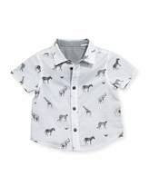 Thumbnail for your product : Armani Junior Short-Sleeve Reversible Animal-Print Shirt, Multicolor, Size 6-24 Months