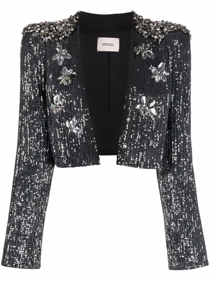 sequin crop jacket
