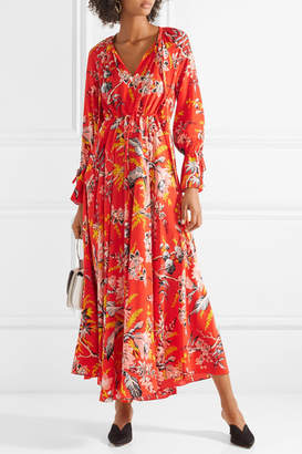 Diane von Furstenberg Bethany Floral-print Silk Crepe De Chine Maxi Dress - Red