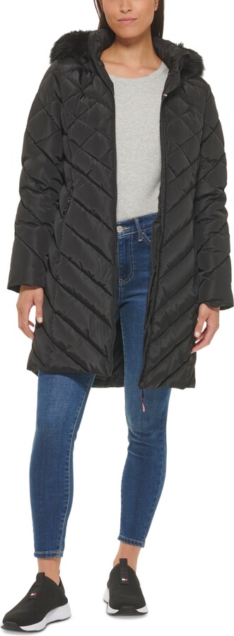 Tommy Hilfiger Women's Black Coats | ShopStyle