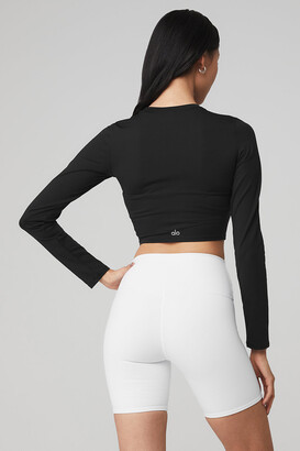 Alo Yoga  Alosoft Crop Finesse Long Sleeve Top in White, Size: XS -  ShopStyle