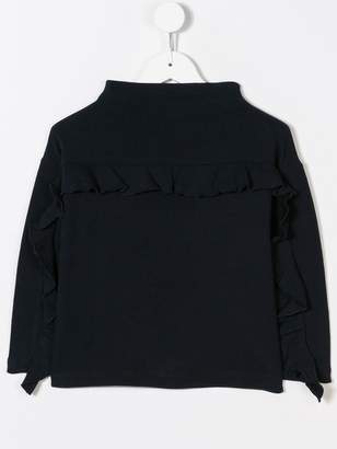Il Gufo ruffled detail knitted top