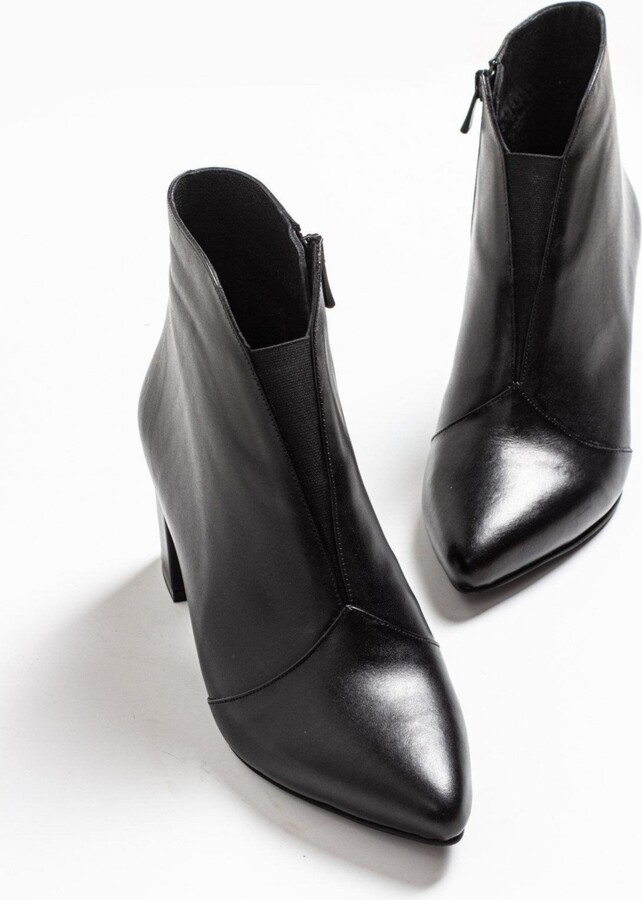 Forever & Always Shoes Finda Leather Block Heel Boot (Women)