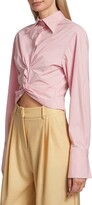 Thumbnail for your product : ANNA QUAN Jade Stretch Cotton Button-Front Shirt