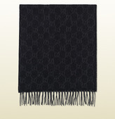 Thumbnail for your product : Gucci GG jacquard pattern scarf with fringe