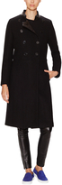 Thumbnail for your product : Sandro Mascotte Wool Double Breasted Coat with Leather Collar
