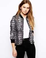 Thumbnail for your product : Only Animal Print Bomber Jacket