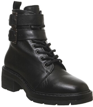 Office Authority Lace Up Boots Black Leather