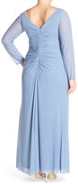 Thumbnail for your product : Marina Embellished V-Neck Long Sleeve Gown (Plus Size)