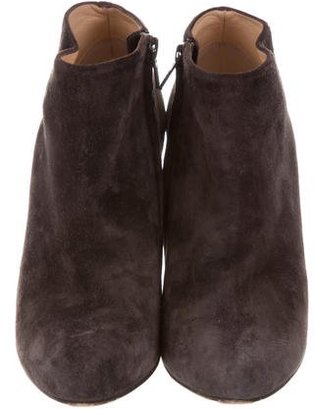 Christian Louboutin Suede Round-Toe Ankle Boots