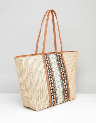 Aldo Asenawia Embroidered Straw Bag