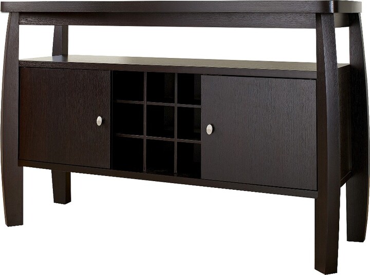 Angla Modern Bold Curved Dining Buffet Espresso HOMES Inside + Out