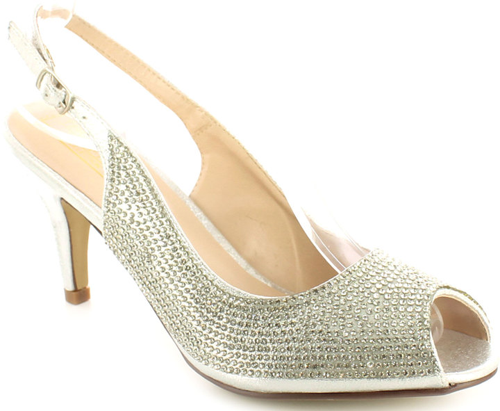 Wynsors New Ladies/Womens Silver Court Shoes With All Over ...