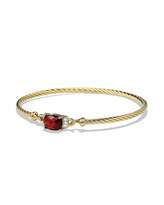Thumbnail for your product : David Yurman Petite Wheaton Bracelet with Garnet and Diamonds in Gold
