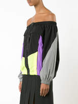 Thumbnail for your product : Alexander Wang off-the-shoulder panelled track top