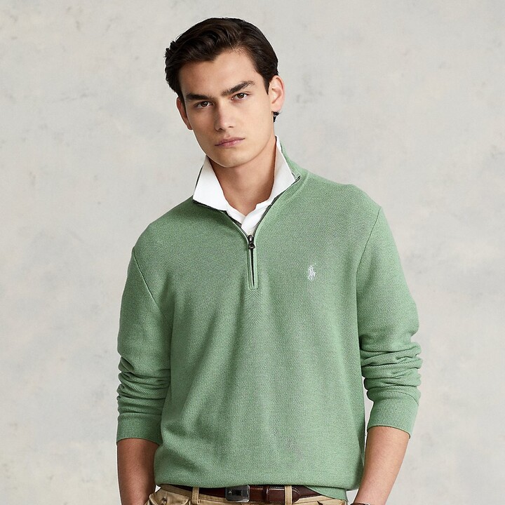 Green Quarter Zip Sweater Men | Shop the world's largest collection of  fashion | ShopStyle
